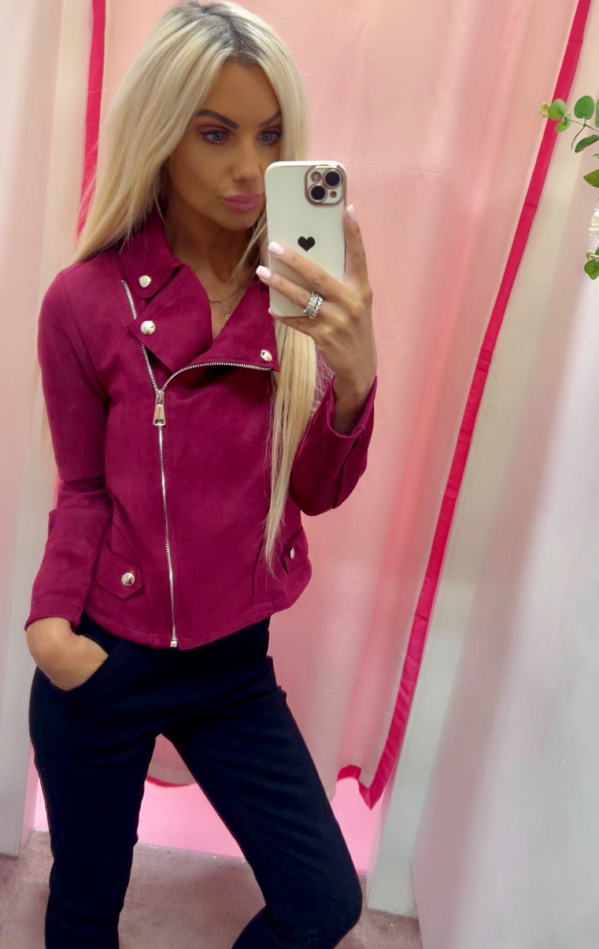 Cassie suede biker jacket