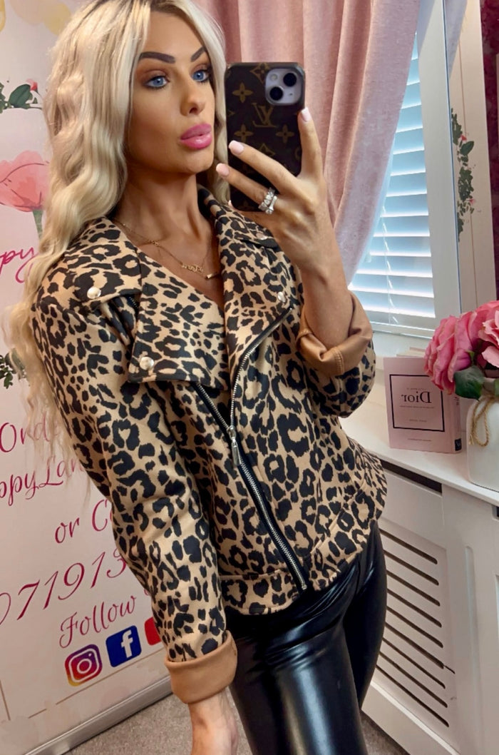 Lisa leopard zip jacket