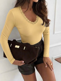 Becca lace basic long sleeve top