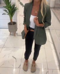 Sarah ruche sleeve blazer
