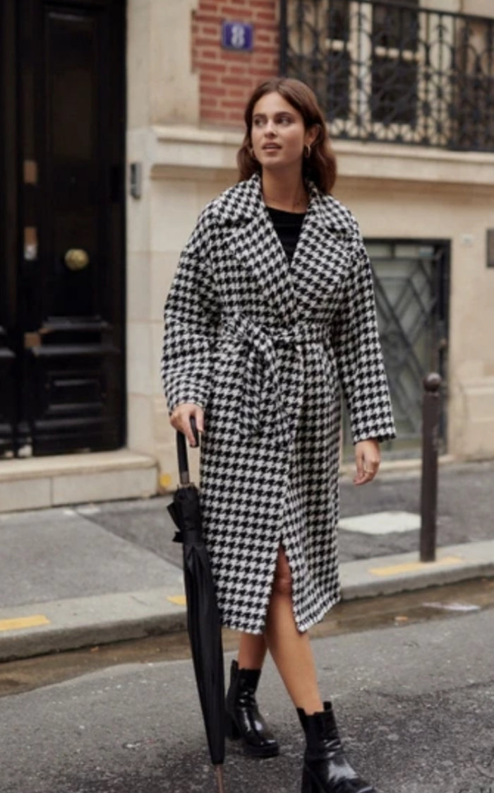 Helena houndstooth coat