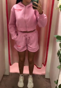Winnie white fox shorts set