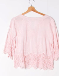 Polly button crochet detail top