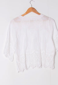 Polly button crochet detail top