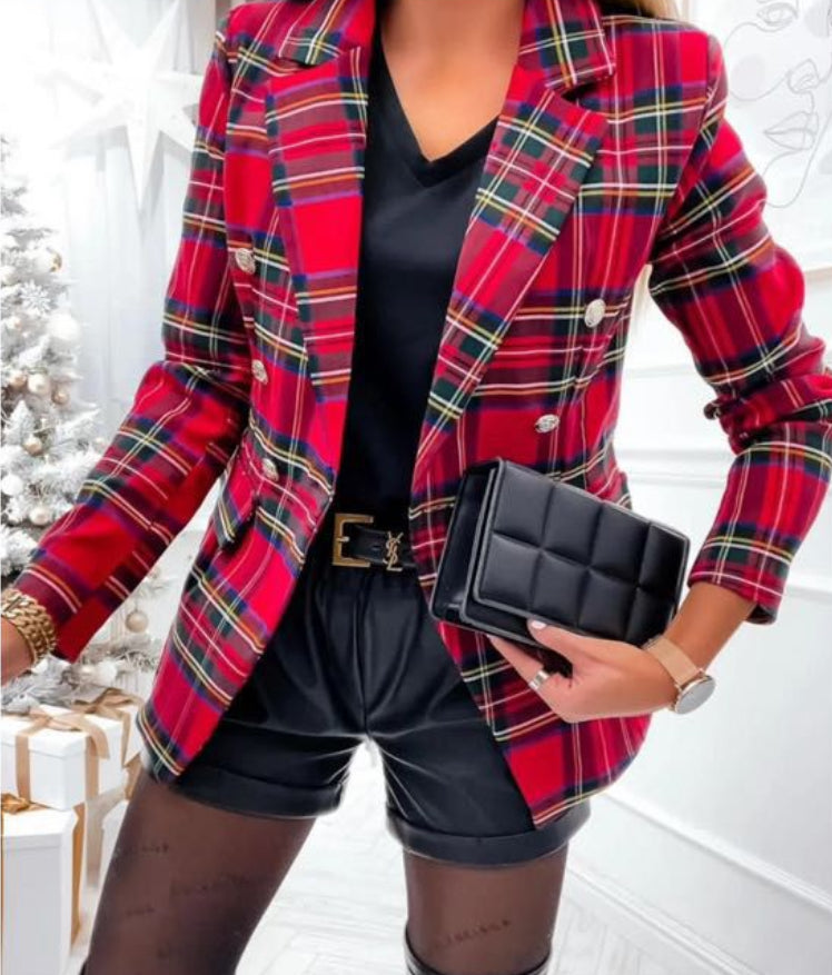 Tia tartan blazer