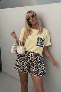 Charlie leopard pattern shorts set