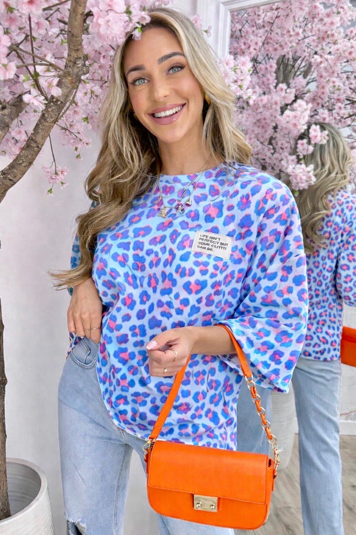 Kassi leopard print 3/4 sleeve top