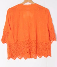 Polly button crochet detail top