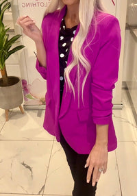 Sarah ruche sleeve Blazer