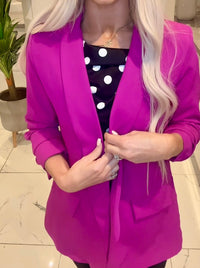 Sarah ruche sleeve Blazer