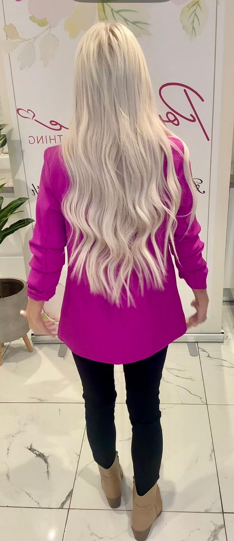 Sarah ruche sleeve Blazer