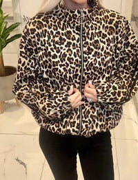 Melissa leopard print jacket with stripes