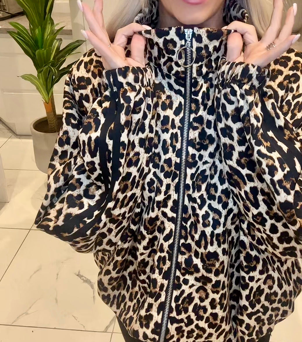 Melissa leopard print jacket with stripes