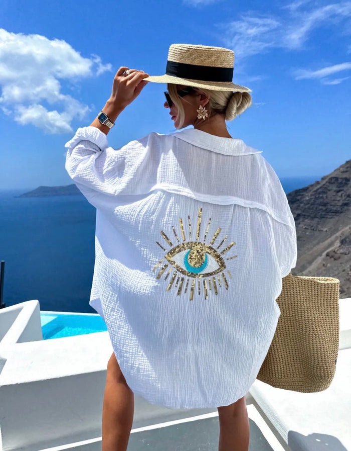 Ellie eye embellished shirt