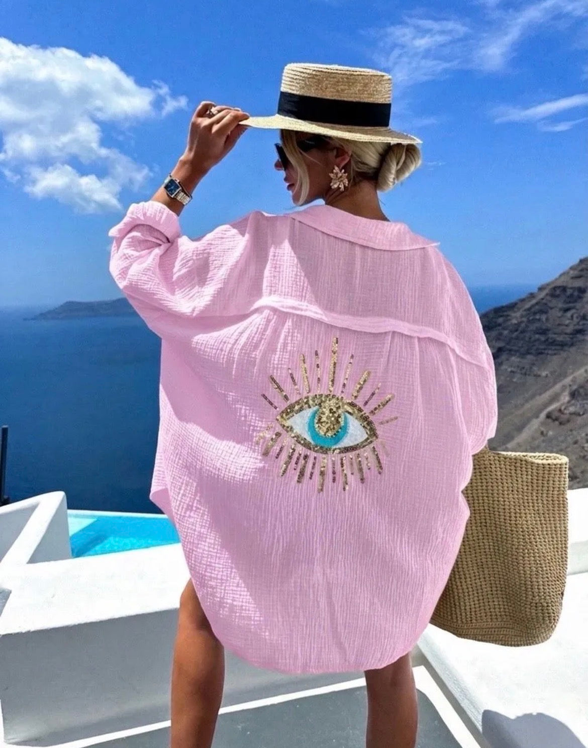 Ellie eye embellished shirt