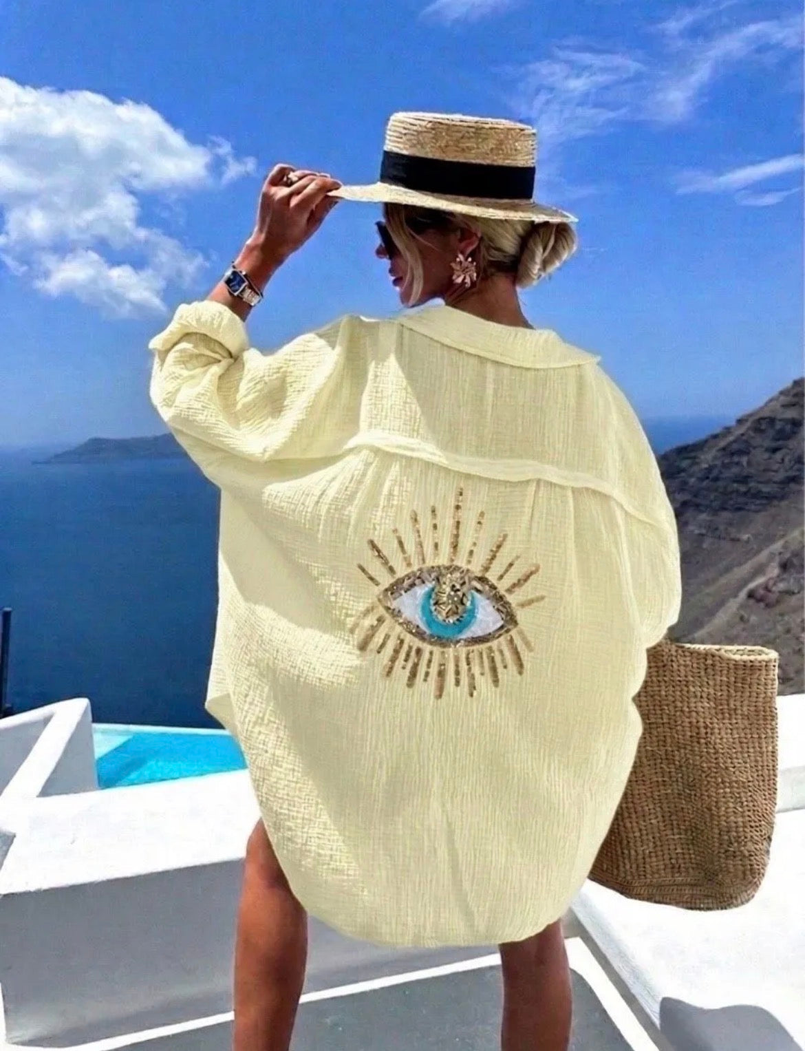 Ellie eye embellished shirt