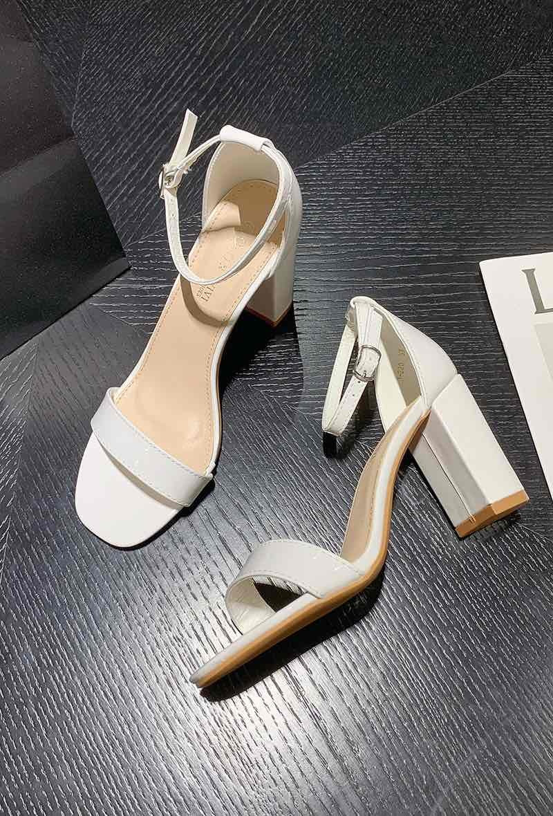 Sandy block heels