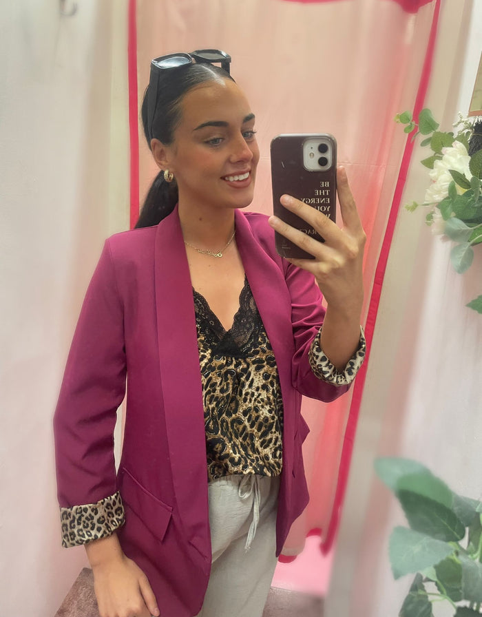 Lucinda leopard print blazer