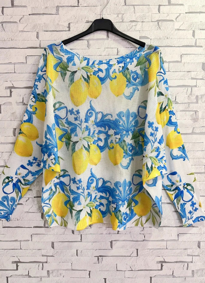 Georgie lemon print top