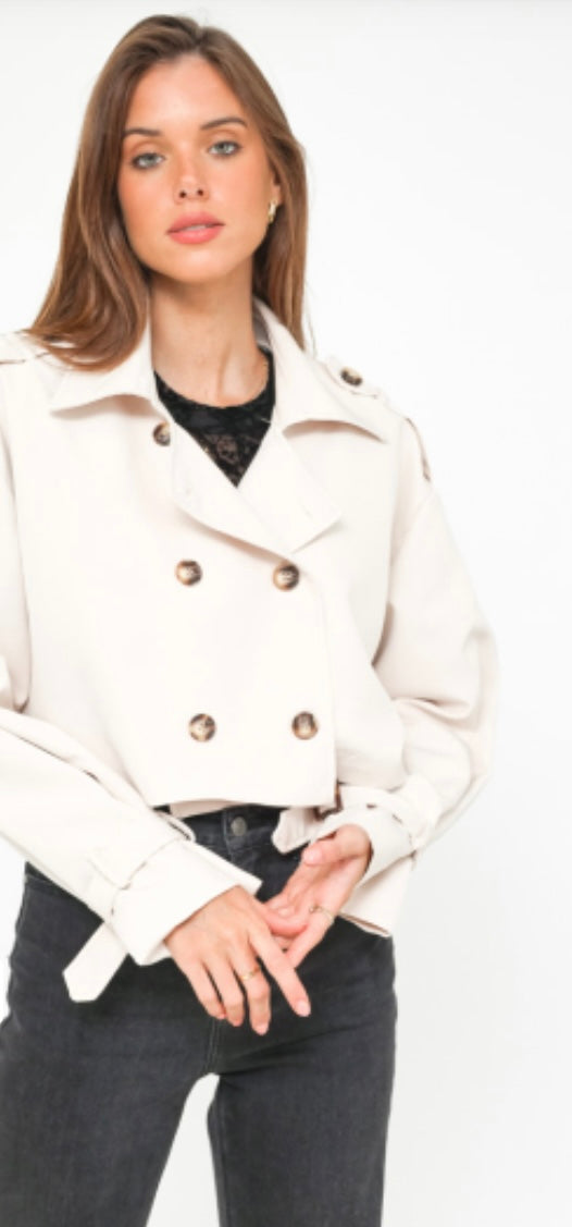 Tracy cropped trench coat