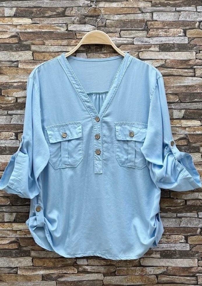 Martha Button Detail Top – Elegant Women’s Everyday Style