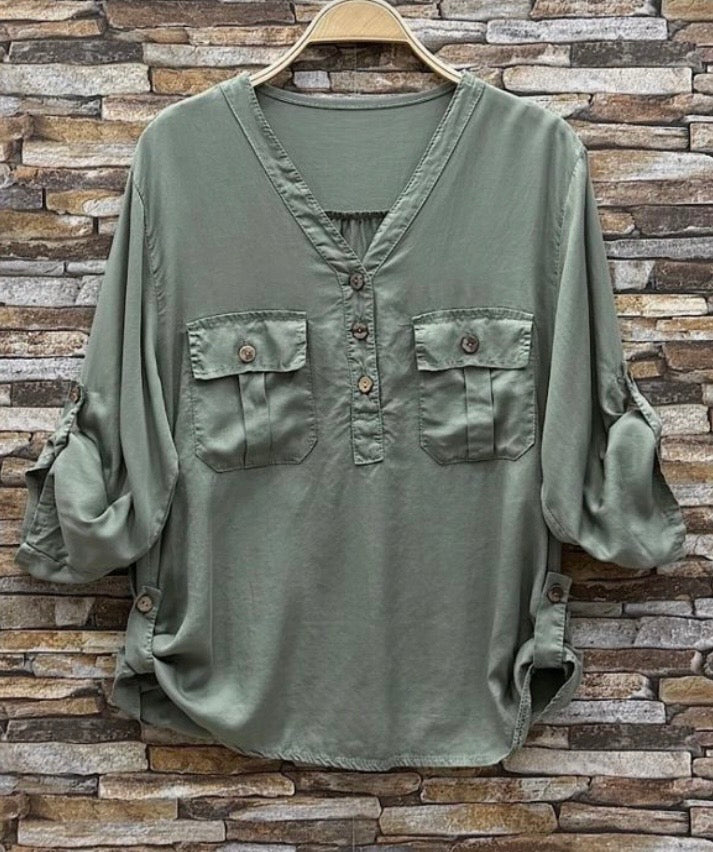 Martha Button Detail Top – Elegant Women’s Everyday Style