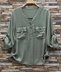Martha Button Detail Top – Elegant Women’s Everyday Style