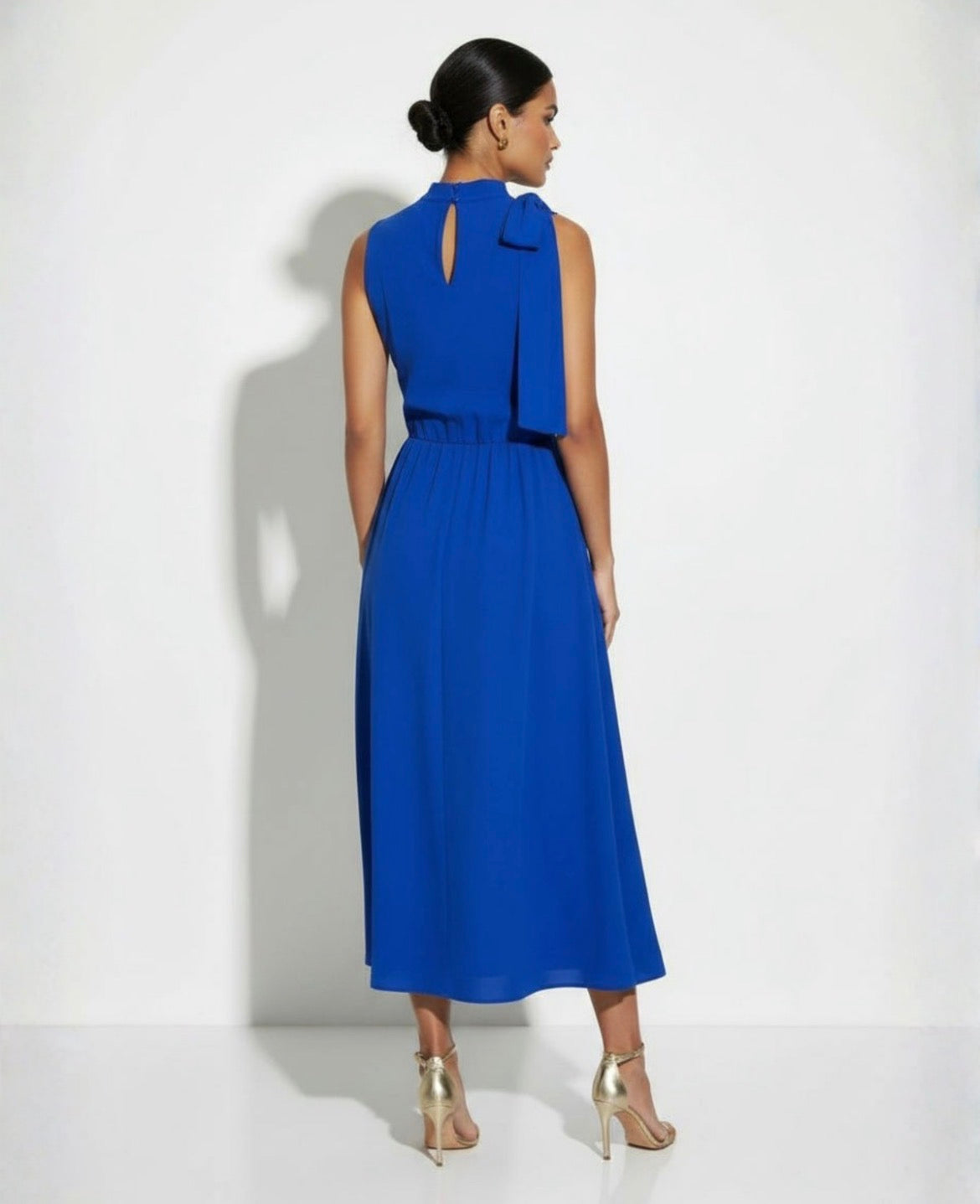 Reece bow tie neck dress