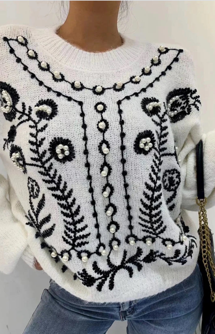 Jessica pearl detail knit