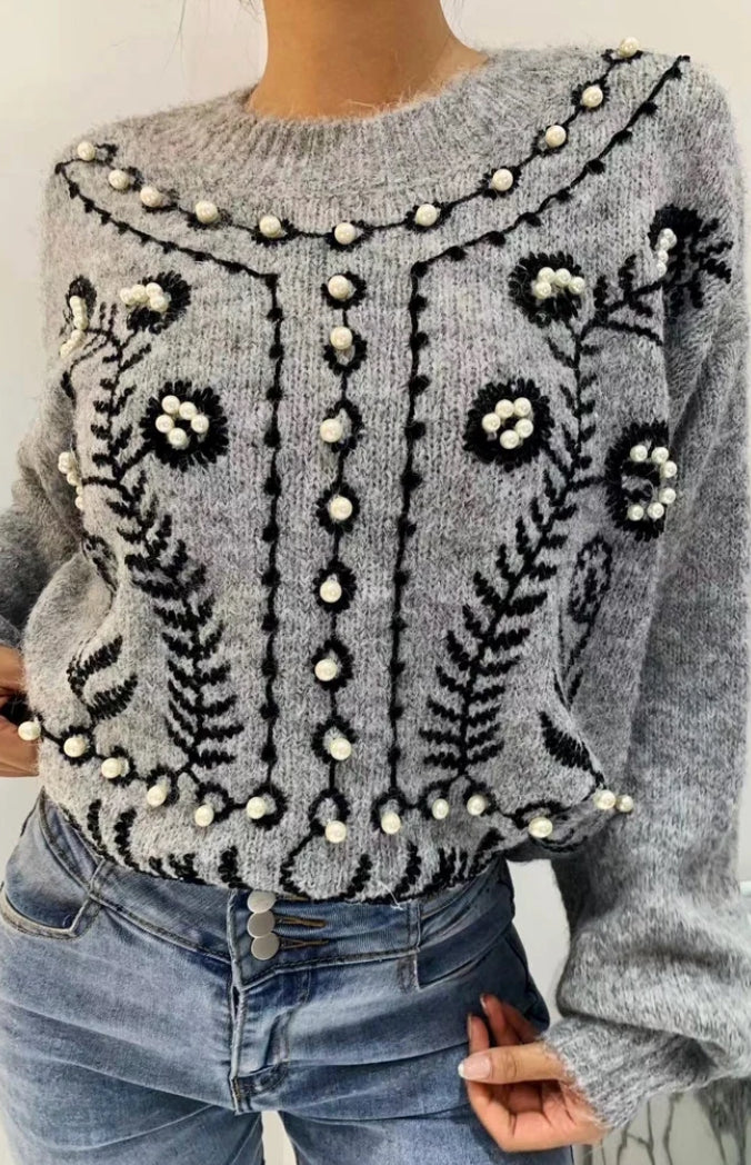 Jessica pearl detail knit