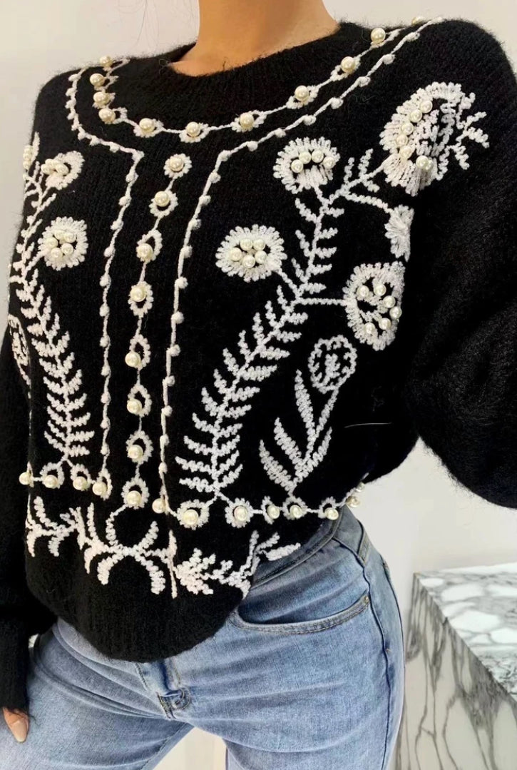 Jessica pearl detail knit