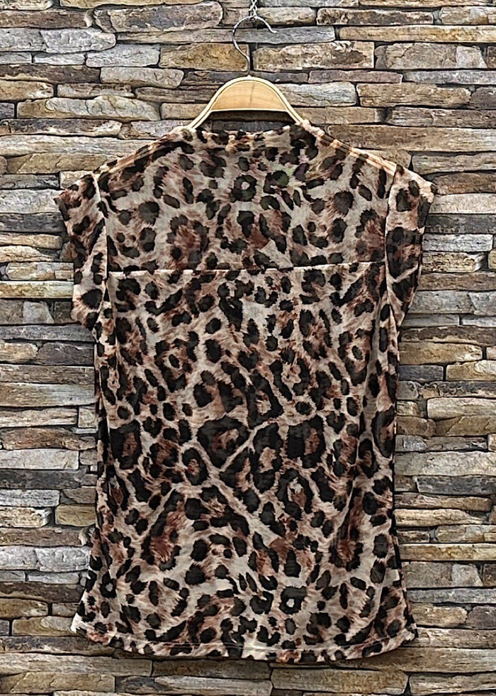 Lana sheer leopard print top