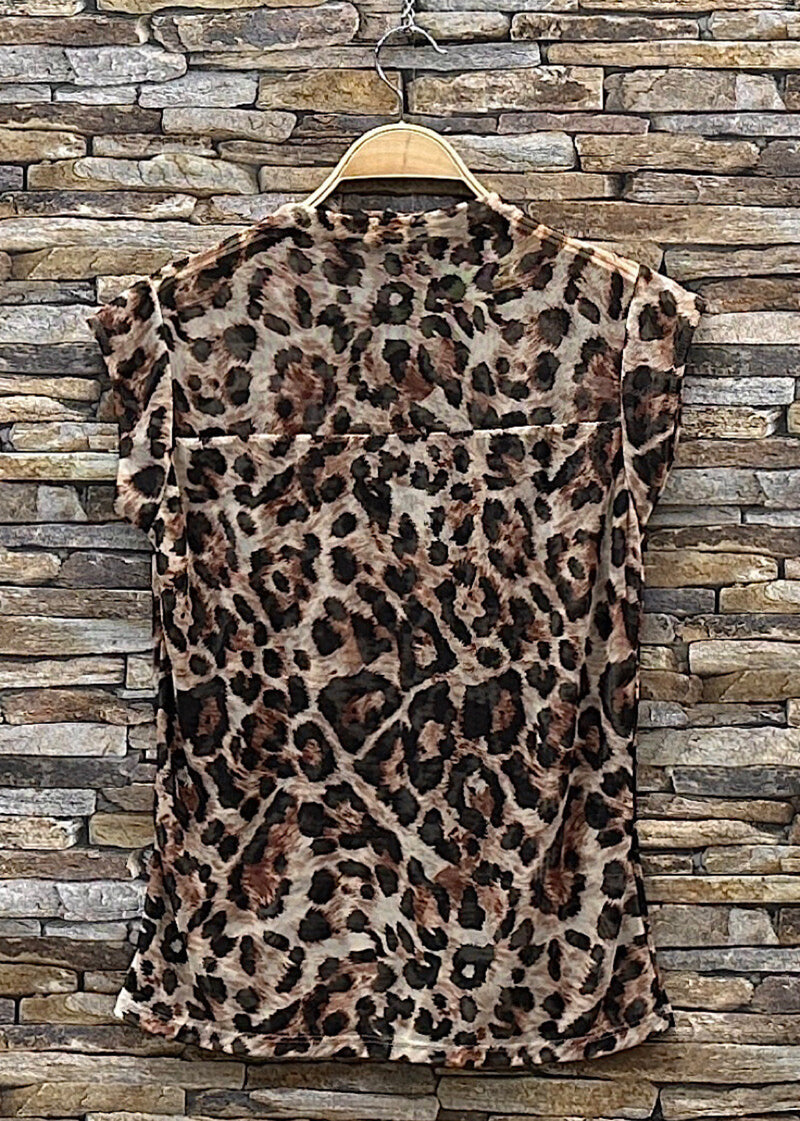 Lana sheer leopard print top