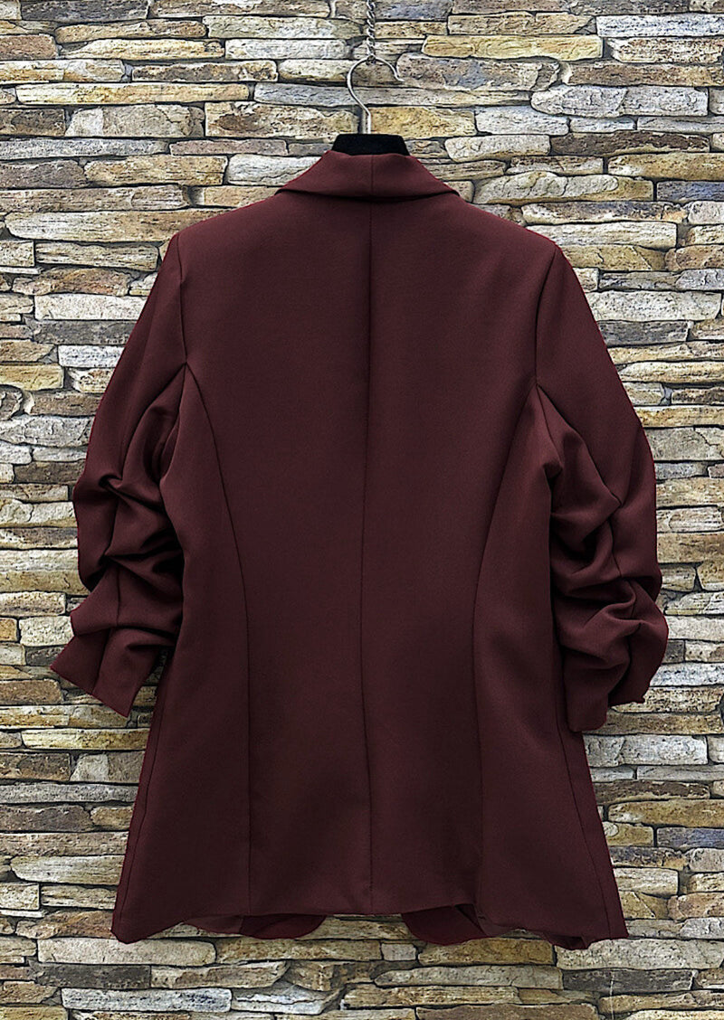 Sarah ruche sleeve blazer