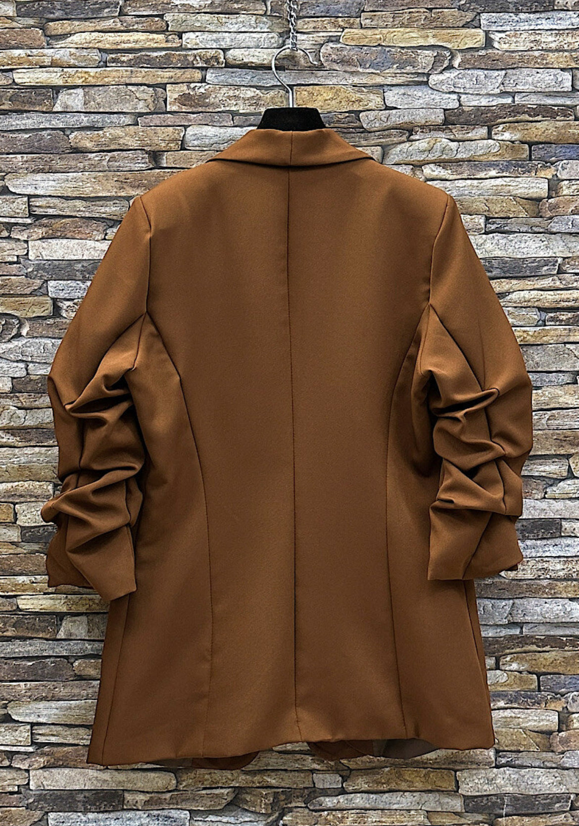 Sarah ruche sleeve blazer