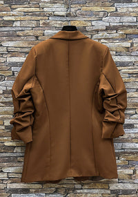 Sarah ruche sleeve blazer