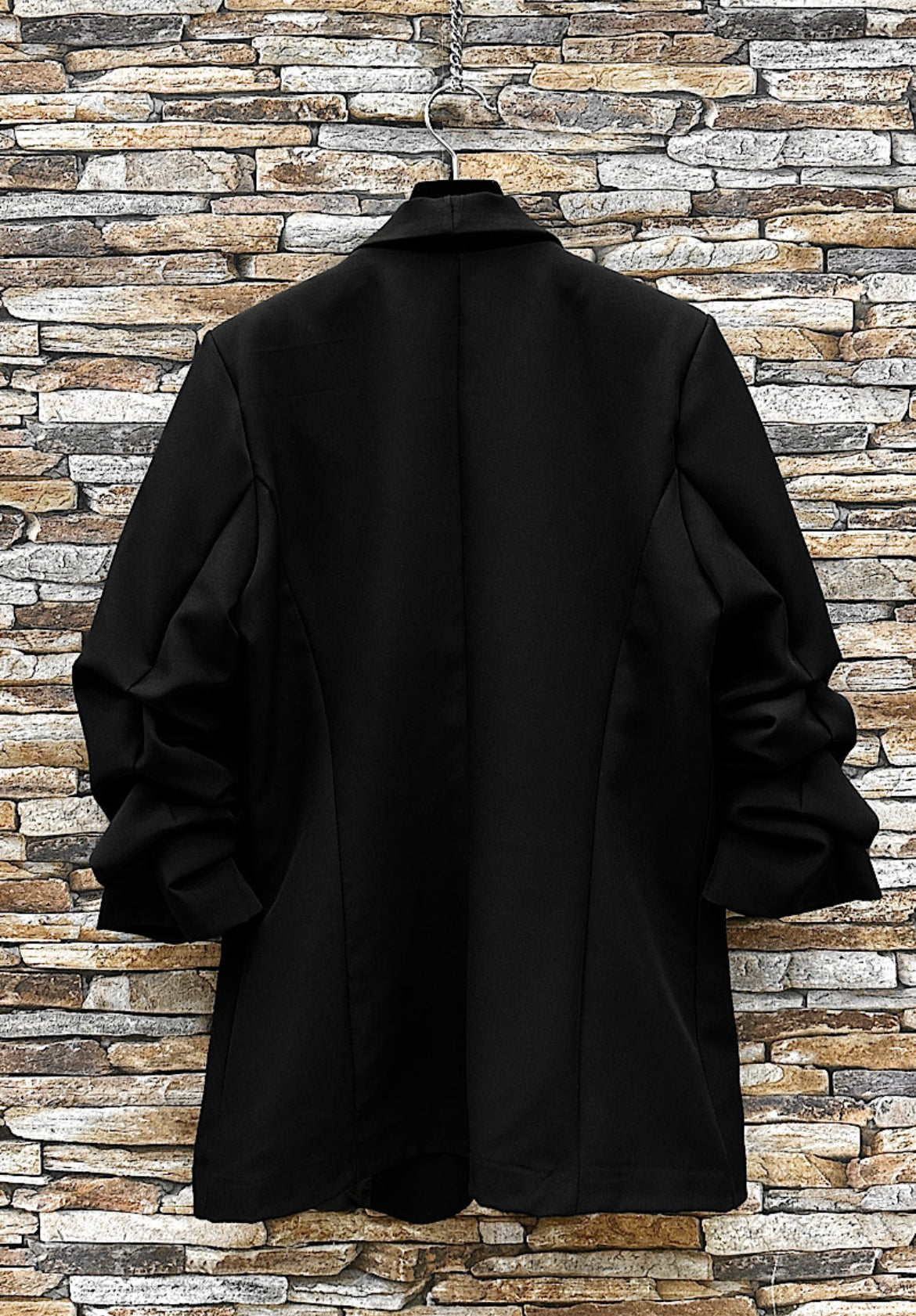 Sarah ruche sleeve blazer