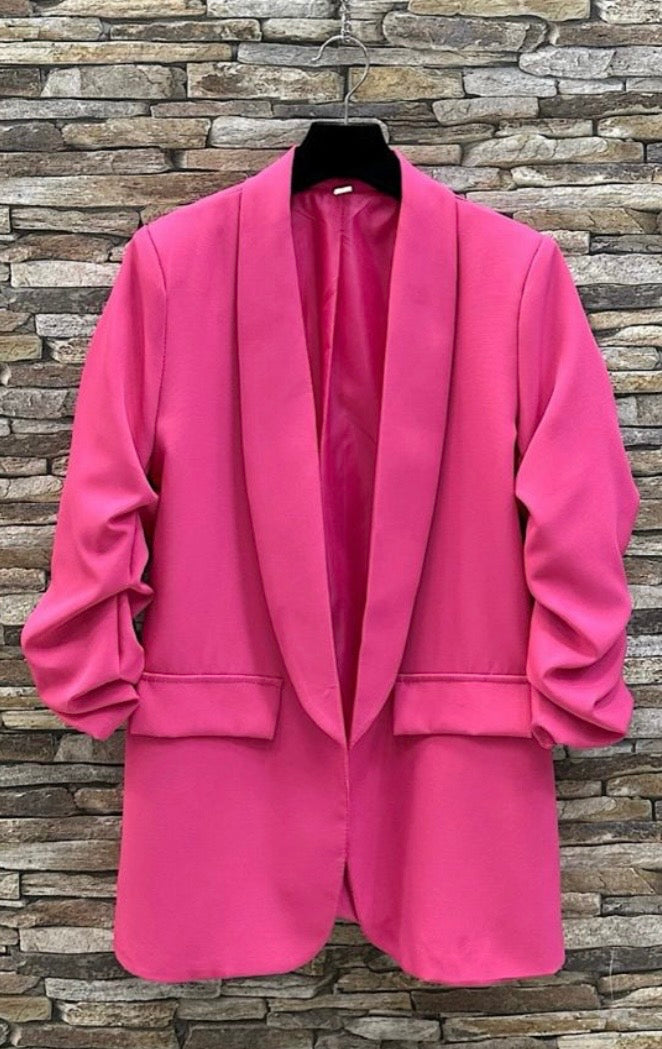 Sarah ruched sleeve Blazer