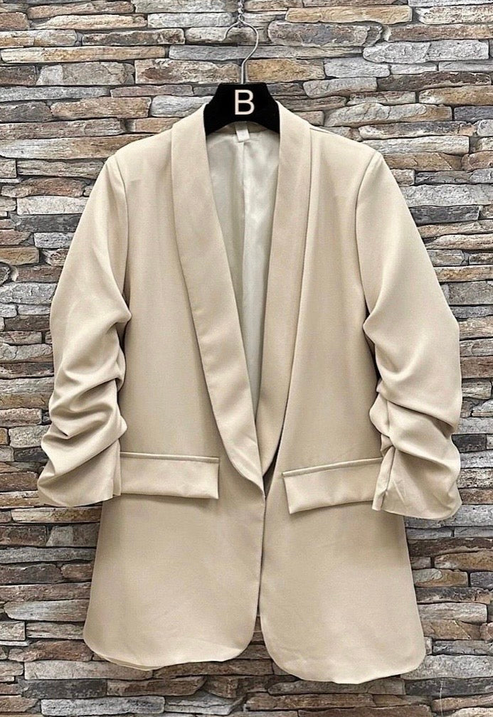 Sarah ruched sleeve Blazer