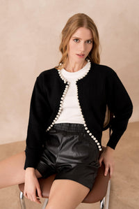 Pippa pearl detail cardigan