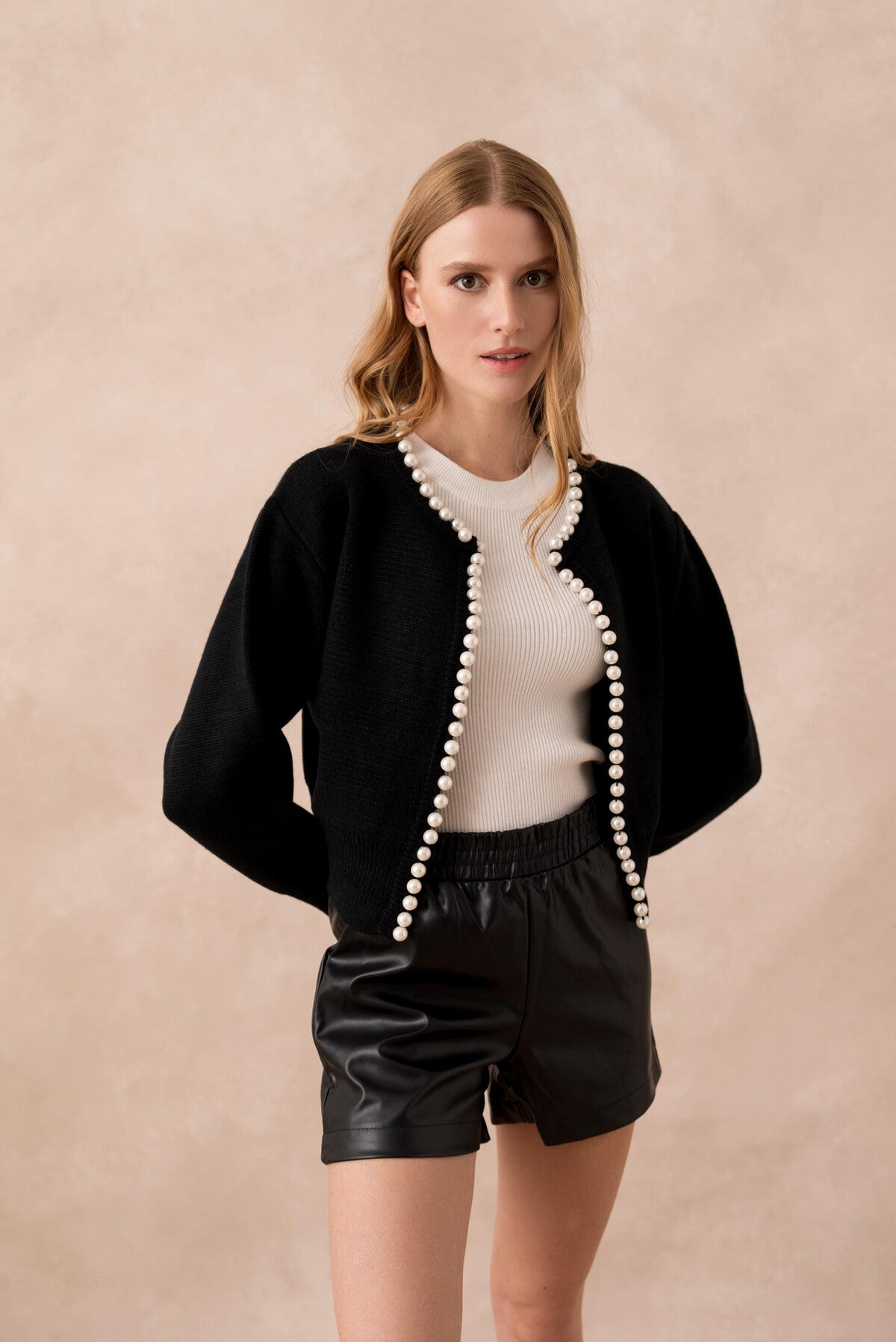 Pippa pearl detail cardigan