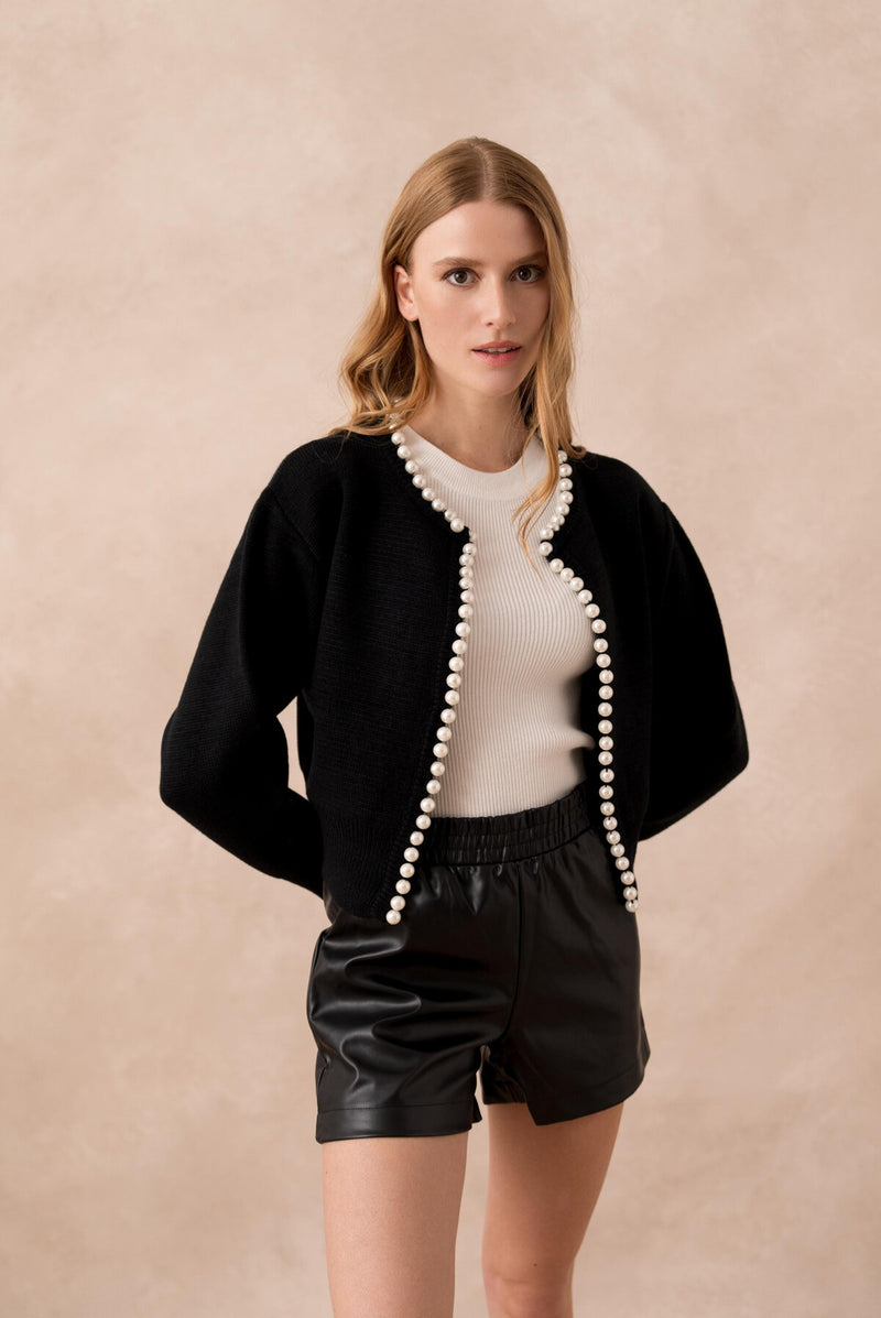 Pippa pearl detail cardigan