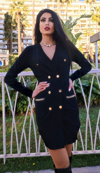 Georgina button detail dress