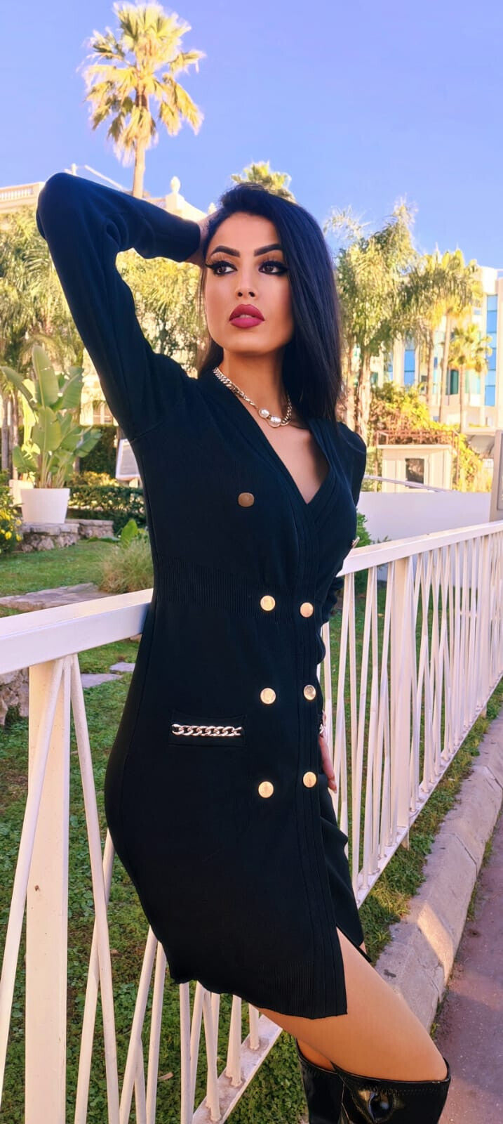 Georgina button detail dress