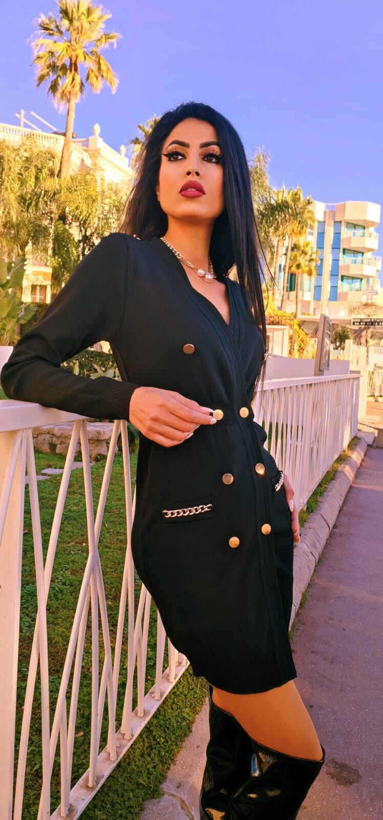 Georgina button detail dress