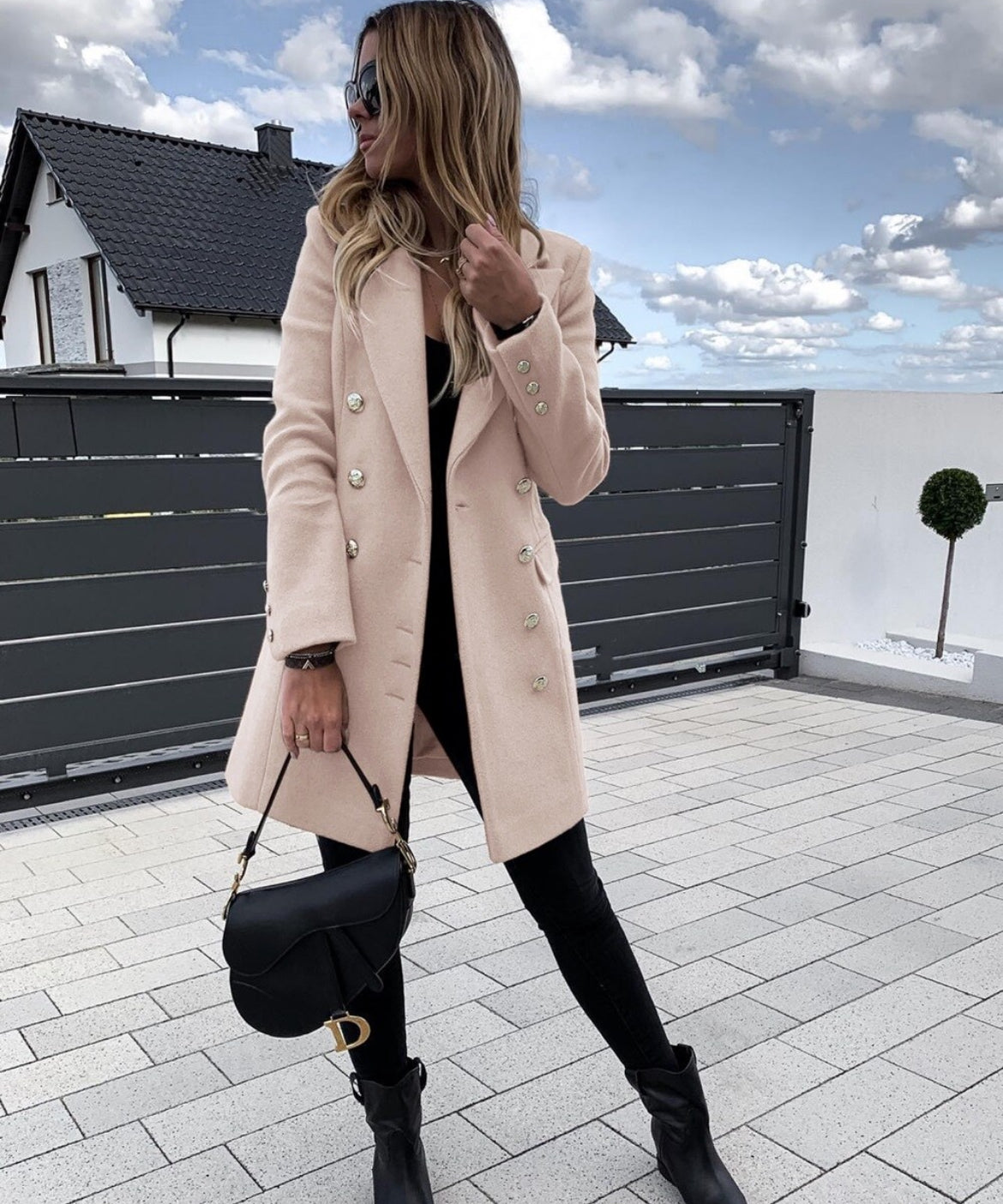 Camilla Button detail coat