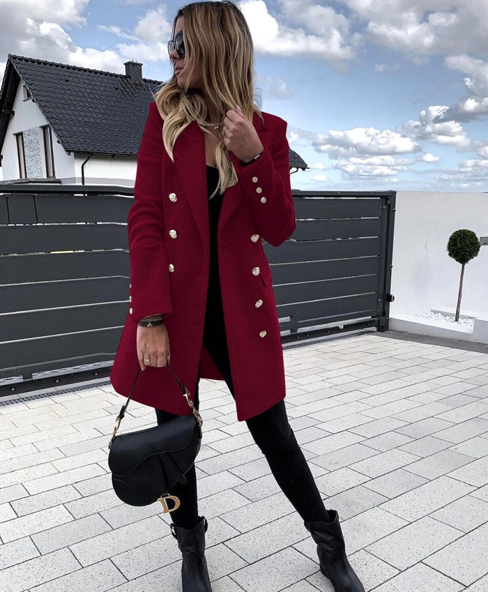 Camilla Button detail coat