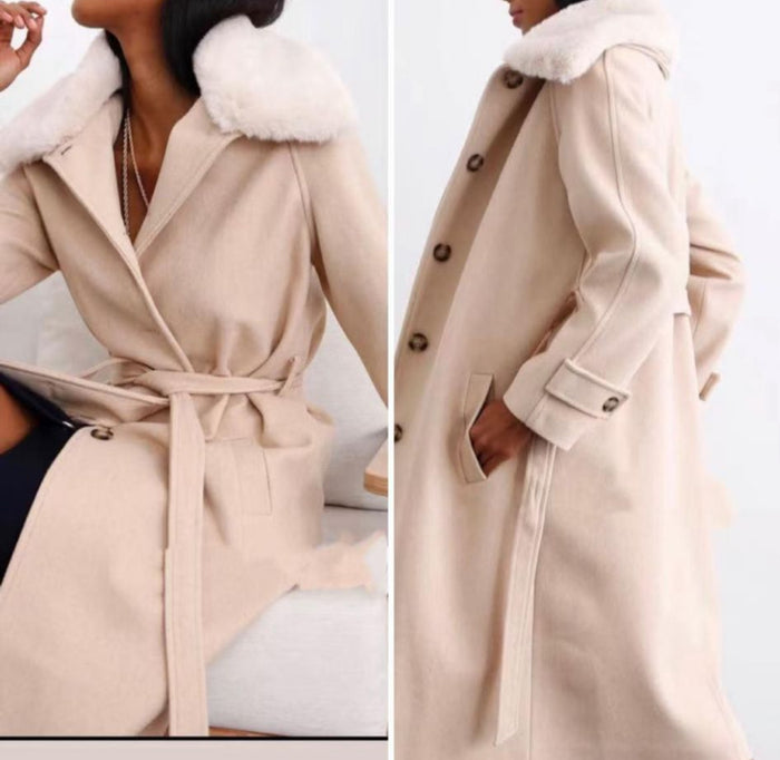 Kelly fur collar coat