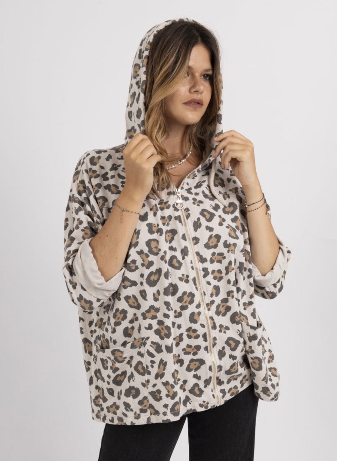 Lorraine leopard print hoodie