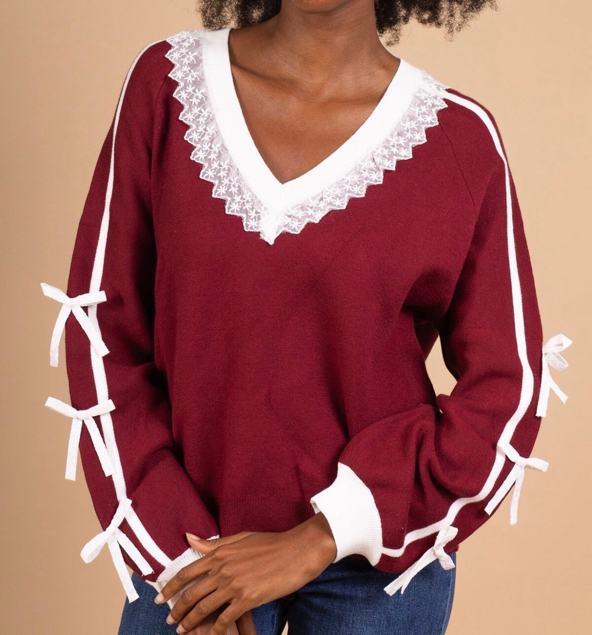 Lizzy bow detail knit